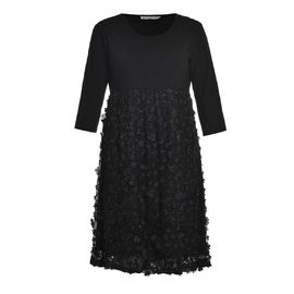 Round Neck Plus Size Autumn Dresses With Lace Skirt , Large Size Ladies Clothes