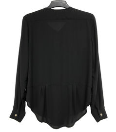 Loose Abd Large Size Fashion Ladies Blouse Black Color Womens Chiffon Shirt
