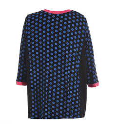 Contrast Color Women's Polka Dots Knit Tops-- Plus Size Casual Styles