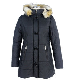 Fitted Shape Long Down Cool Womens Coats Customized Color With Big Soft Fur