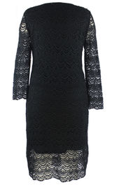 Black Sexy Lace Women Long Dresses Customized Round Neck With Soft Lined