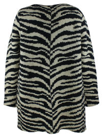 Zebra Striped Print Ladies Casual Cardigans Long Sleeve Sweater Gauge