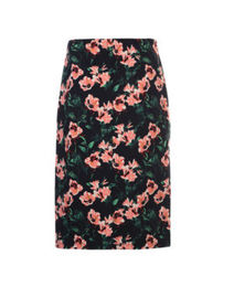Polyester Flower Print Ladies Fashion Skirts Knee Length Skirts In Spring / Summer
