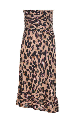 Sexy Leopard Boob Tube Top Custom Women's Dresses In Viscose Material
