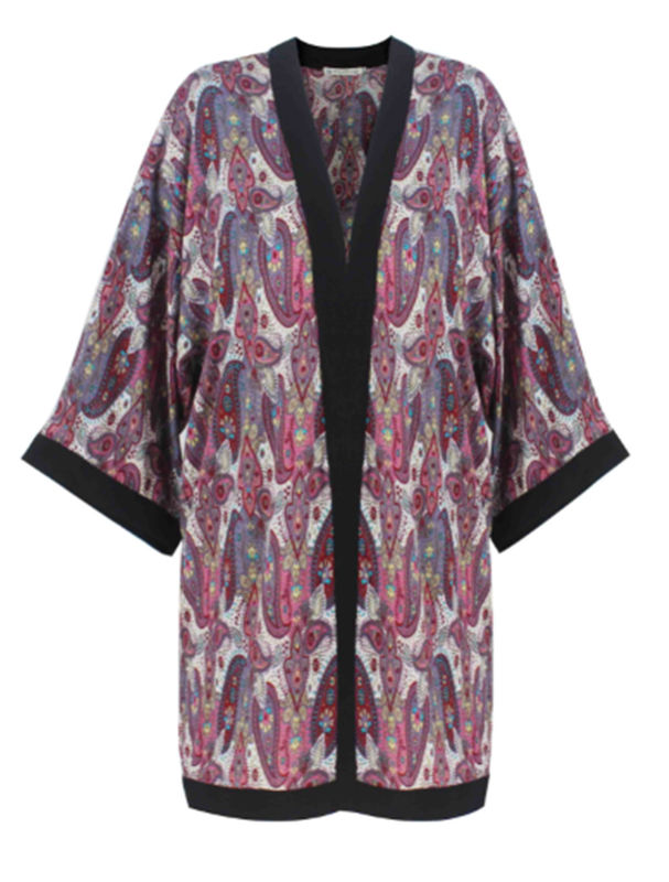 Printed Kimono Type Oversized Womens Cardigans With Mid Length Sleeve