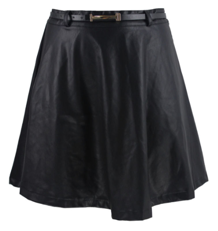 Casual Womens Fashion Skirts A Line Loose Pu Skirt For Spring / Summer