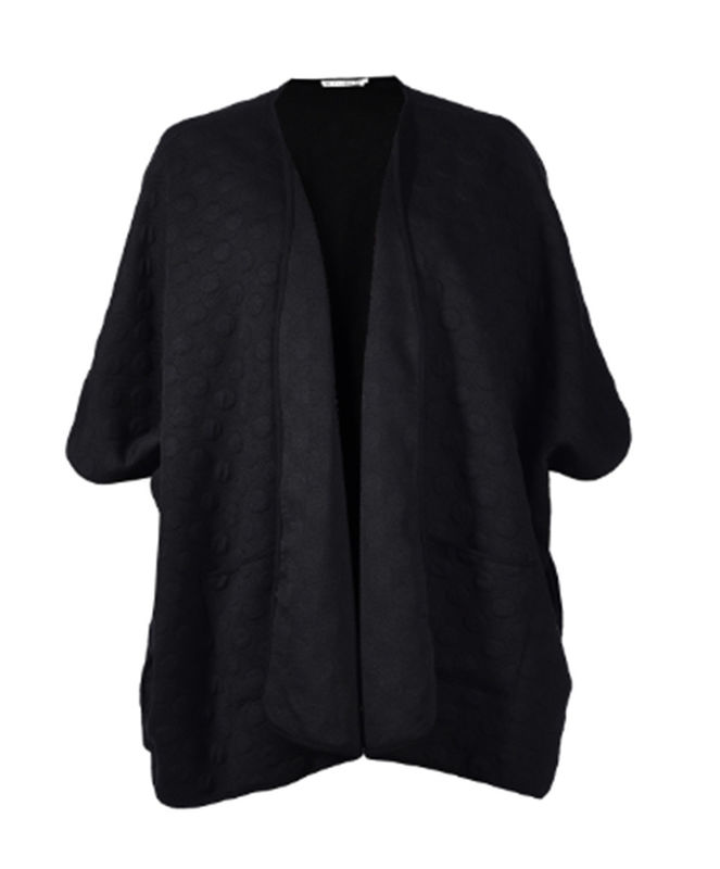 Black Ladies Casual Cardigans Plus Size With Half Loose Sleeve In Autumn